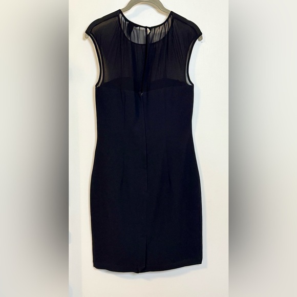 H&M Sheer Neck Sleeveless Sweetheart Neck Black Party Midi Dress NWOT- Size 8 - Picture 6 of 7